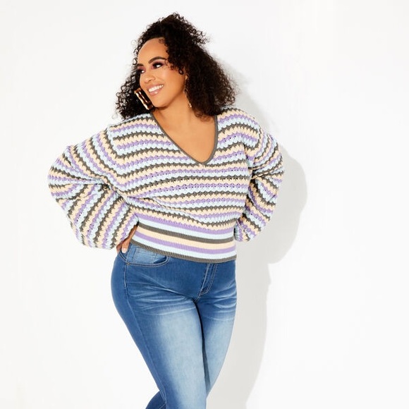 Crochet Knit Cropped Sweater NWT 1X - Picture 8 of 9